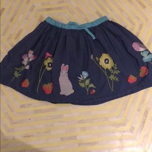 Mini Boden Girls Skirt Bunny Spring Appliqué 6/7